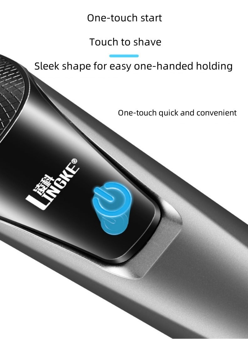 LINGKE Three-head three-in-one shaver set men's beard shaver washable - Image 5