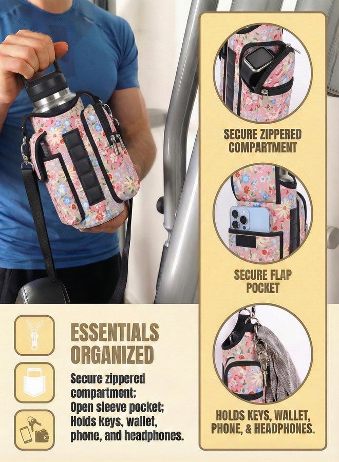 WINTOJO Magnetic Gym Bag for Women Men, Neoprene Water Bottle Carrier Bag with Strap fits 18-40oz, Crossbody Bag with Pockets for Bottles, Phone & Keys, Cute Mini Gym Bag Essentials GTT-04 - Image 4