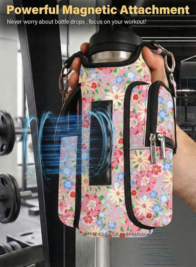 WINTOJO Magnetic Gym Bag for Women Men, Neoprene Water Bottle Carrier Bag with Strap fits 18-40oz, Crossbody Bag with Pockets for Bottles, Phone & Keys, Cute Mini Gym Bag Essentials GTT-04 - Image 3