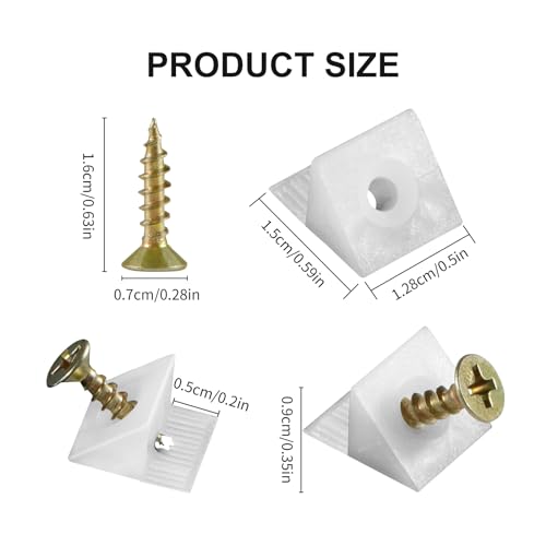 kuvanspok Drawer Reinforcement Repair Kit for Furniture Sagging Drawer, Fixing Repair Wedges, Brackets Plastic Angle Code Bracket Fastener(50PCS) - Image 3