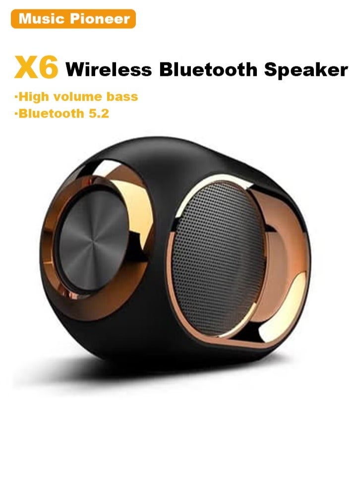 Music Pioneer X6 Portable Wireless Speaker - Deep Bass, TWS Stereo, Built-In Mic for Calls - FM Radio, TF Card, USB Playback - Ideal for Travel and Outdoor Use - Image 1