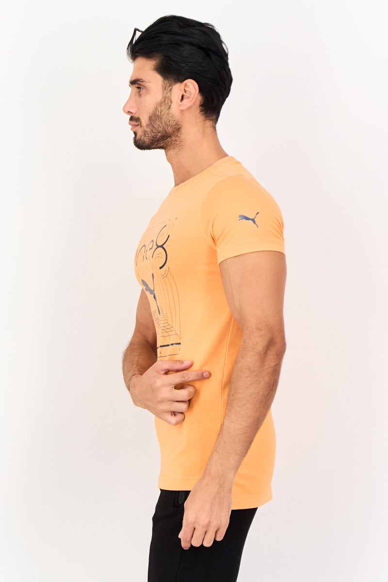 PUMA تي شيرت خارجي قصير الأكمام للرجال من One8 x Puma، ضيق، برتقالي - Image 2