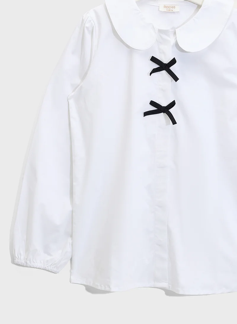 Ripples Girls Blouse With Bows