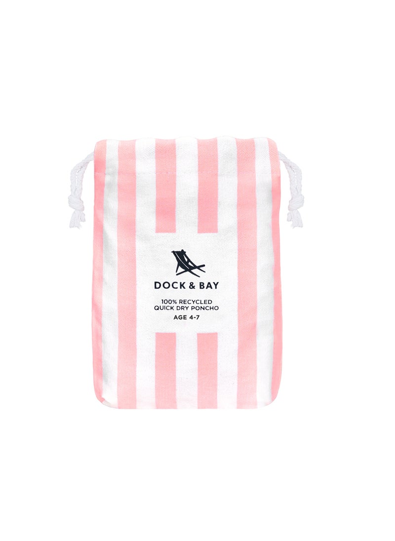 Dock & Bay Dock & Bay Poncho with Hood for Kids, Super Absorbent, Quick Dry Beach & Pool Towel, Compact & Lightweight - Age 4 to 7 - MALIBU PINK  - Image 3