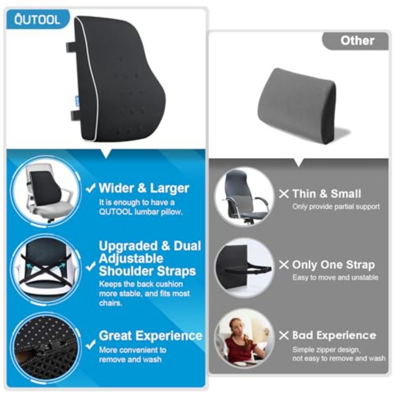 Lumbar Support Pillow for Office Chair, Office Home Essentials, Gifts for Mom, Dad, Back Support Pillow for Car, Chair Cushions, Back Pain Relief Improve Posture, Mesh Cover Double Adjustable Straps - Image 4