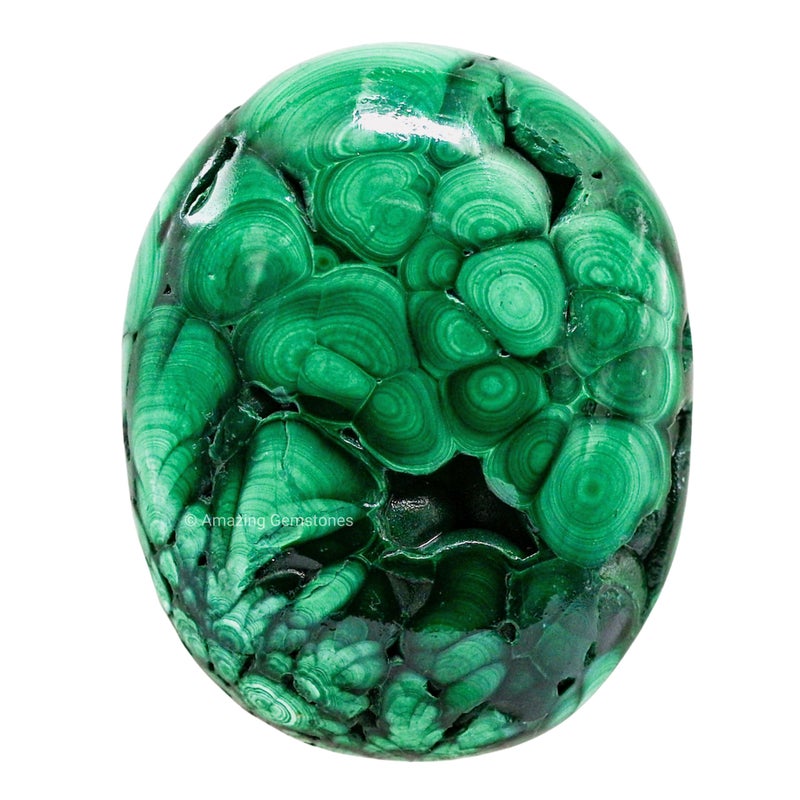 Amazing Gemstone بلورات المالاكيت وأحجار الشفاء - حجر كبير يناسب كف اليد