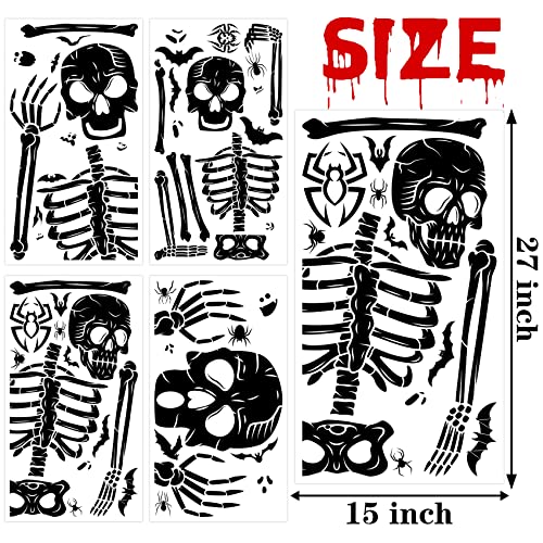 Funnlot Halloween Window Clings Scary Halloween Window Decorations 3D Skeleton Windows Cling Indoor Hallowe'en Windows Stickers Skeleton Decals Windows Clings for Glass Scary - Image 2