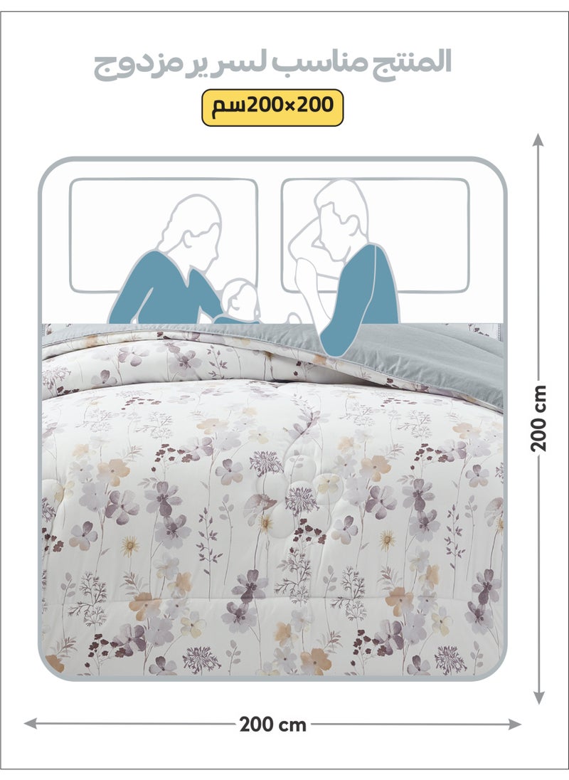 Donetella Bedding Comforter Set King Size, 6-Pcs Bed Set Fits 200x200 Cms -Printed Bedding Set-All Season- Brushed Microfiber (طقم مفرش سرير فندقي)  - Image 4
