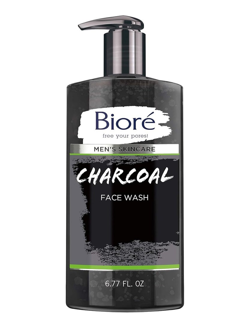 Biore غسول وجه الفحم للعناية بالبشرة للرجال من بيواري، ينظف المسام بعمق وينعش البشرة، 6.77 أونصة سائلة - Image 1