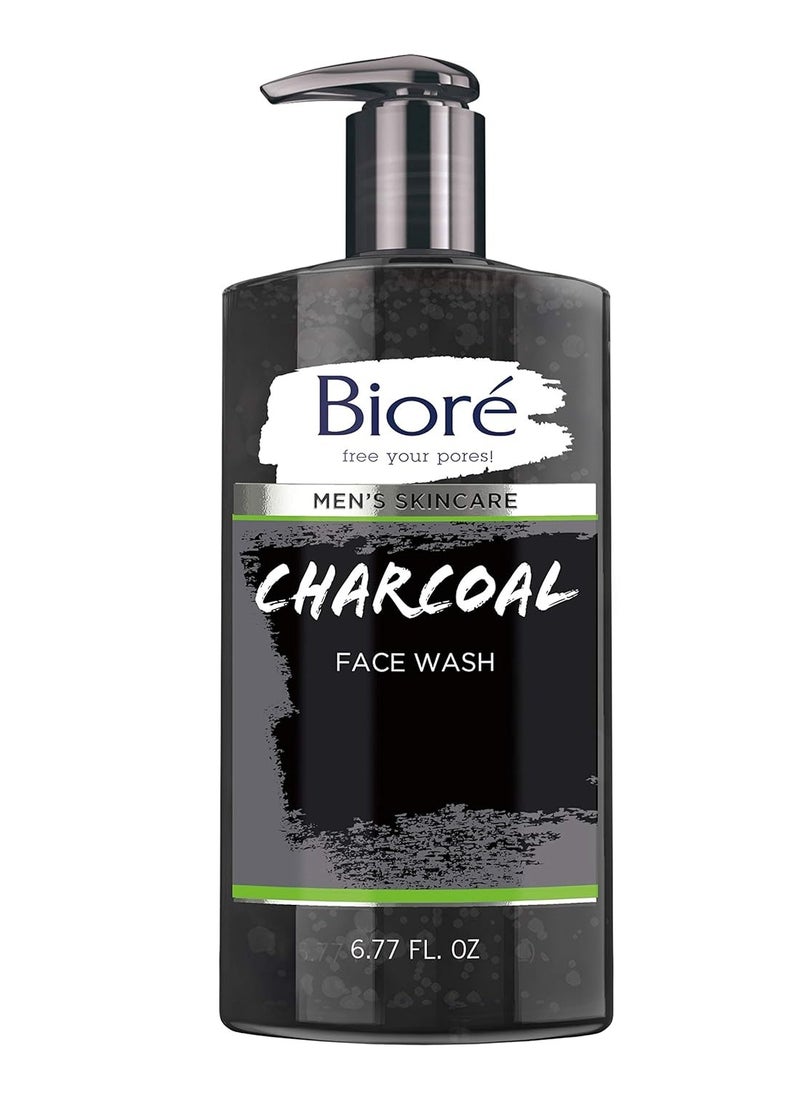 Biore Bioré Men's Skincare Charcoal Face Wash, Deep Cleans Pores & Refreshes Skin, 6.77 Fl. Ounces  - Image 1