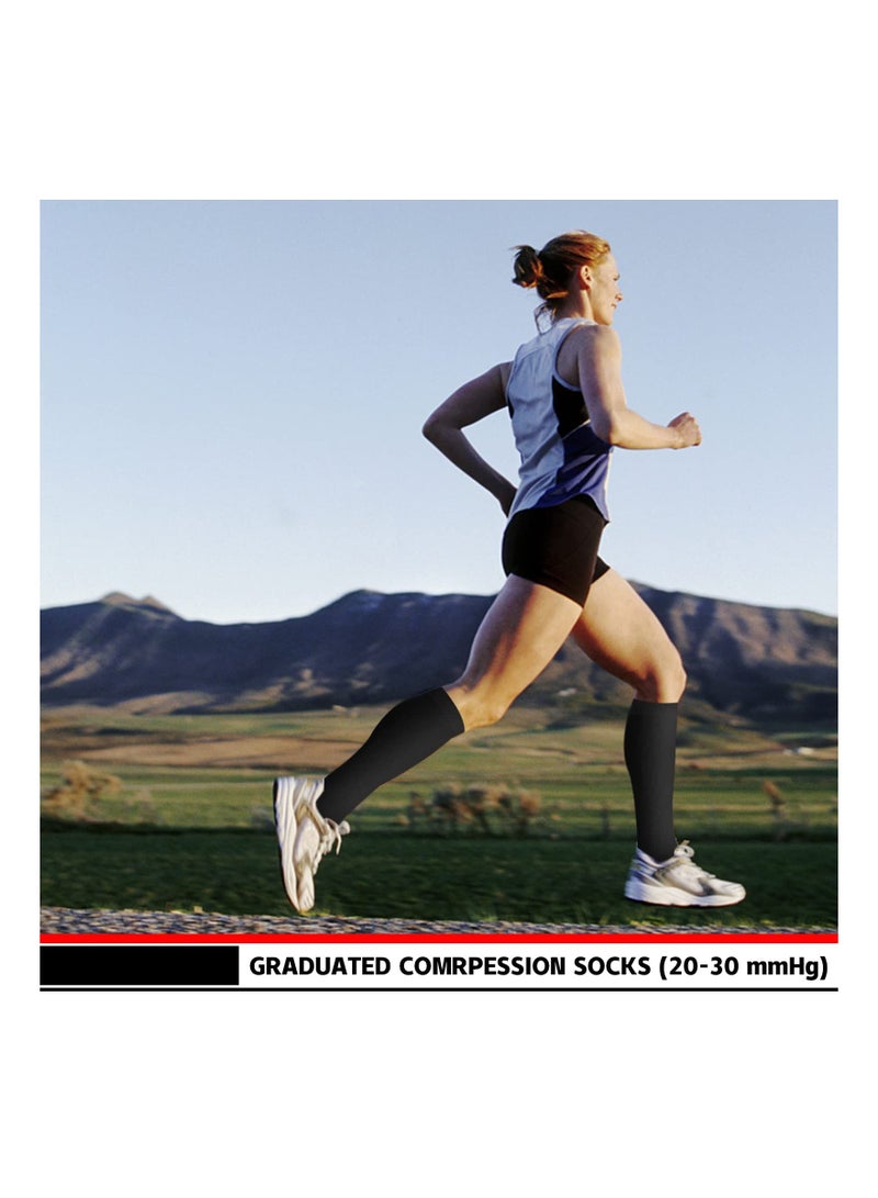 Excefore Compression Socks, 4 Pairs for Women and Men, 20-30 mmHg is Best for Athletic, Travel, Running, Fitness, Reduce Calf Pain Faster Recovery L/XL  - Image 4