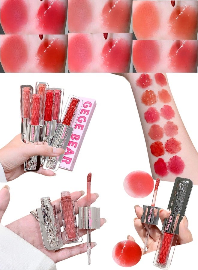 Gege Bear Dazzle Color Double-Headed Lip Glaze | 6 Gorgeous Shades | Matte & Gloss Finishes | Dual-Ended Lipstick and Lip Oil for Women | Moisturizing, Long-Wear Formula | (03# - Cherry Blossoms, 4g) - Image 1
