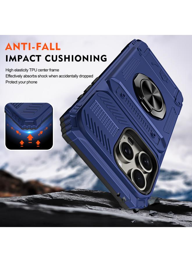 اس-توب جراب لهاتف iPhone 15 Pro مصنوع من مادة TPU+PC المقاومة للصدمات مع حامل حلقي معدني - Image 3