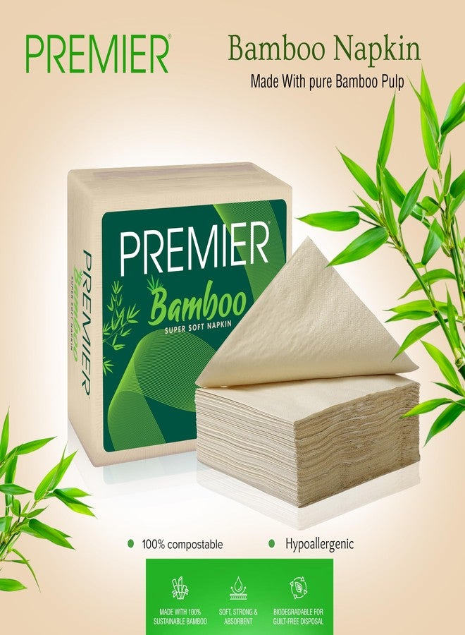 Premier 2-Ply Bamboo Tissue Napkins (250 Pulls) | 50 Pulls x 5 Pack | Facial Tissue | Car Tissue Box | 100% Natural, Biodegradable & Eco-Friendly | Soft, Strong & Highly Absorbent Paper Napkins - Image 2