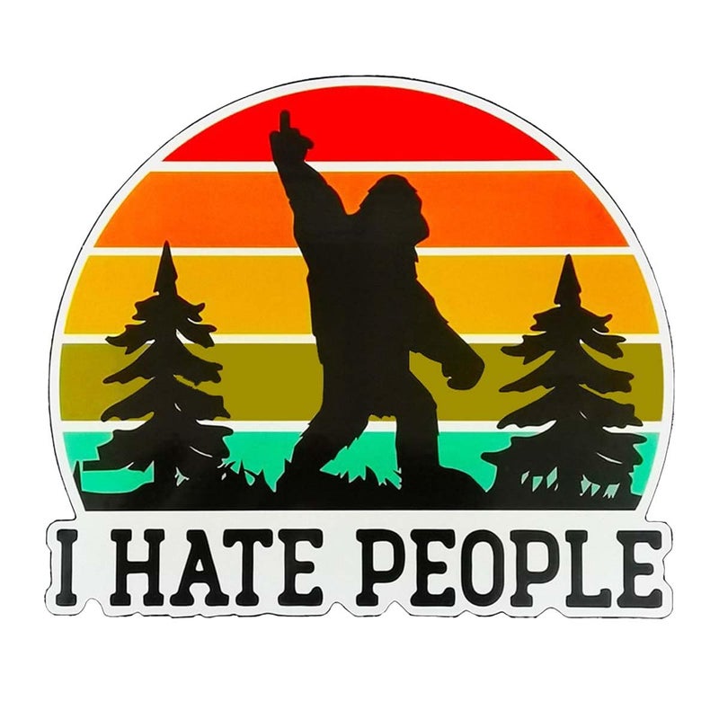 BDZMC 5 I Hate People Car Sticker Decal Waterproof Vinyl Bigfoot Sticker Sarcastic Sasquatch Decal Funny Bumper Sticker for Adults Fits Car Helmet Laptop Water Bottle Window Truck Skateboard - Image 3