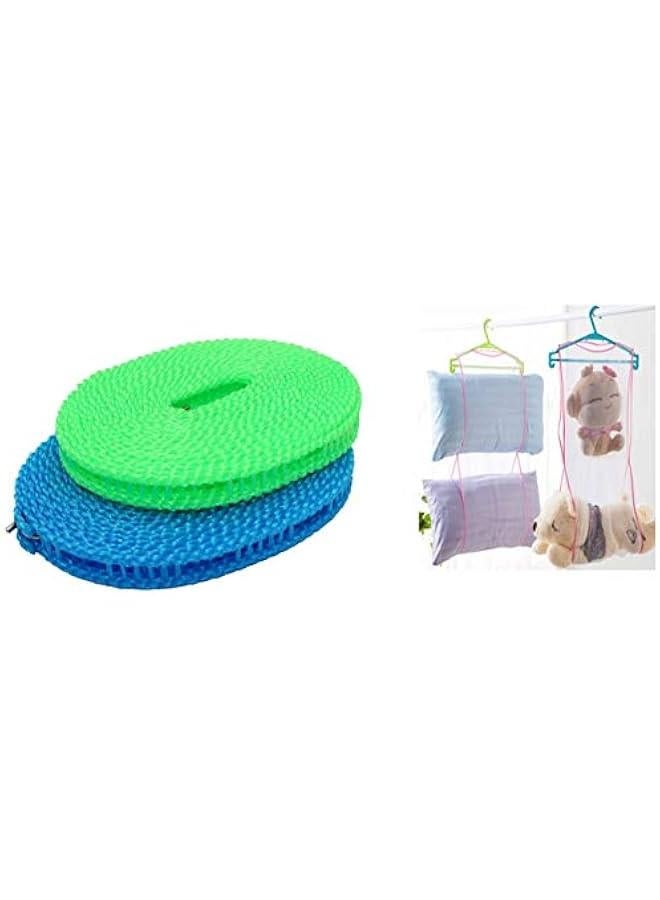 2 Pack Mesh Drying Rack Mesh Bags Closet Storage Accessory Organizers Two Layer, and 2 Pack Clothesline Clothes Drying Rope Portable Travel, Adjustable for Indoor Outdoor Laundry Clothesline, Per  - Image 1