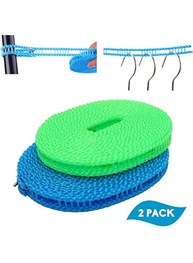 2 Pack Mesh Drying Rack Mesh Bags Closet Storage Accessory Organizers Two Layer, and 2 Pack Clothesline Clothes Drying Rope Portable Travel, Adjustable for Indoor Outdoor Laundry Clothesline, Per  - Image 2
