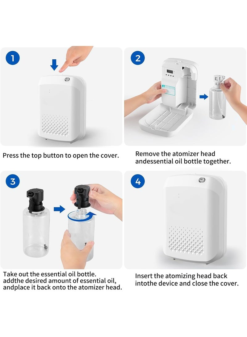 Necomi Smart Home Aromatherapy Diffuser, Bluetooth Hotel Series Diffuser, 400ml Waterless Essential Oil Diffuser, Cool Air Fragrance Diffuser, Air Freshener for Hotels, Offices, Homes, Spas, and Bathrooms (White) - Image 5