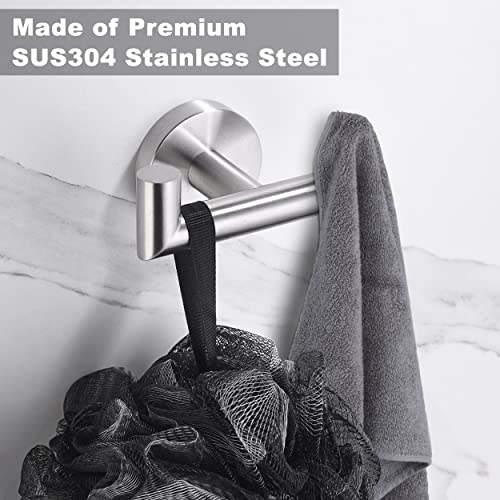 Kwanicas Towel Hooks for Bathrooms,Brushed Nickel Towel Hook for Kitchen Bathroom,SUS304 Stainless Steel Coat Hook,Heavy Duty Double Holder Robe Hooks for Hanging Towels,Coats,Sponges,Clothes,Wall Mount,2 Pack - Image 3