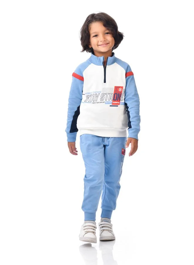 victor and jane Victor And Jane Boys Blue Raglan Sleeve Sweatshirt and Joggers Set