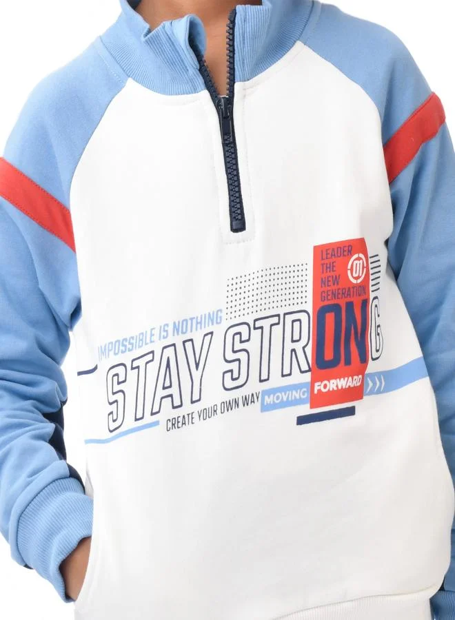victor and jane Victor And Jane Boys Blue Raglan Sleeve Sweatshirt and Joggers Set