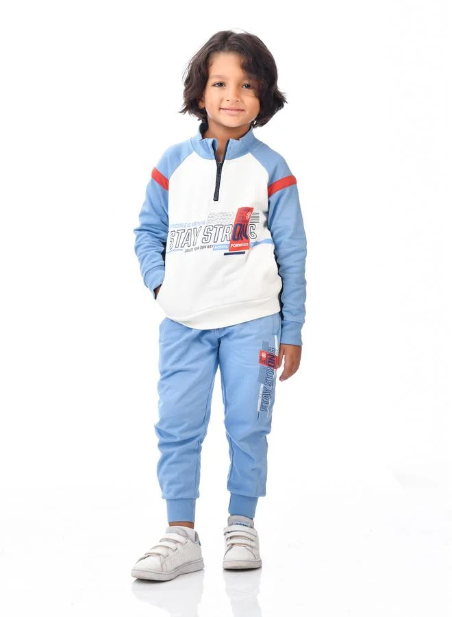 victor and jane Victor And Jane Boys Blue Raglan Sleeve Sweatshirt and Joggers Set