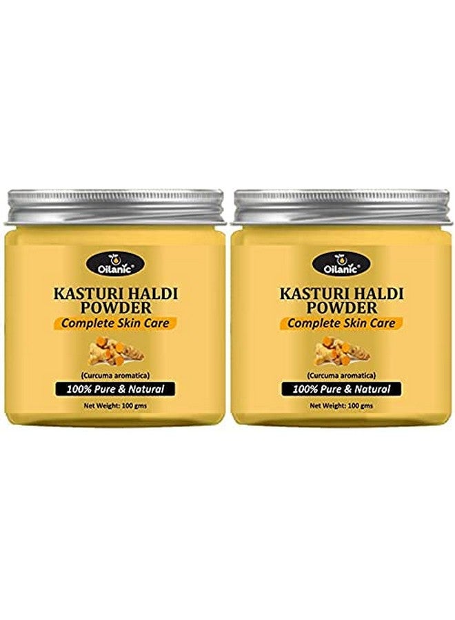 Oilanic Kasturi Haldi Powder For Glowing Skin And Face Combo Pack 2 Jars Of 100 Gms(200 Gms) - Image 1