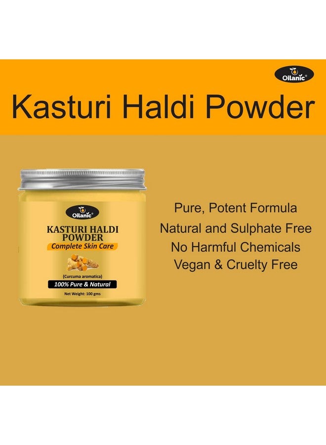 Oilanic Kasturi Haldi Powder For Glowing Skin And Face Combo Pack 2 Jars Of 100 Gms(200 Gms) - Image 2