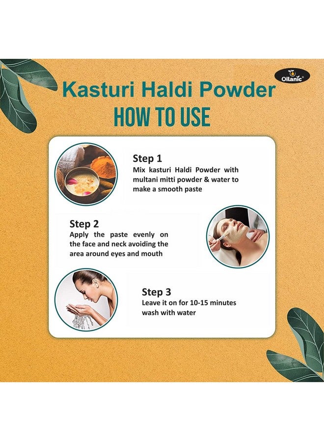Oilanic Kasturi Haldi Powder For Glowing Skin And Face Combo Pack 2 Jars Of 100 Gms(200 Gms) - Image 4