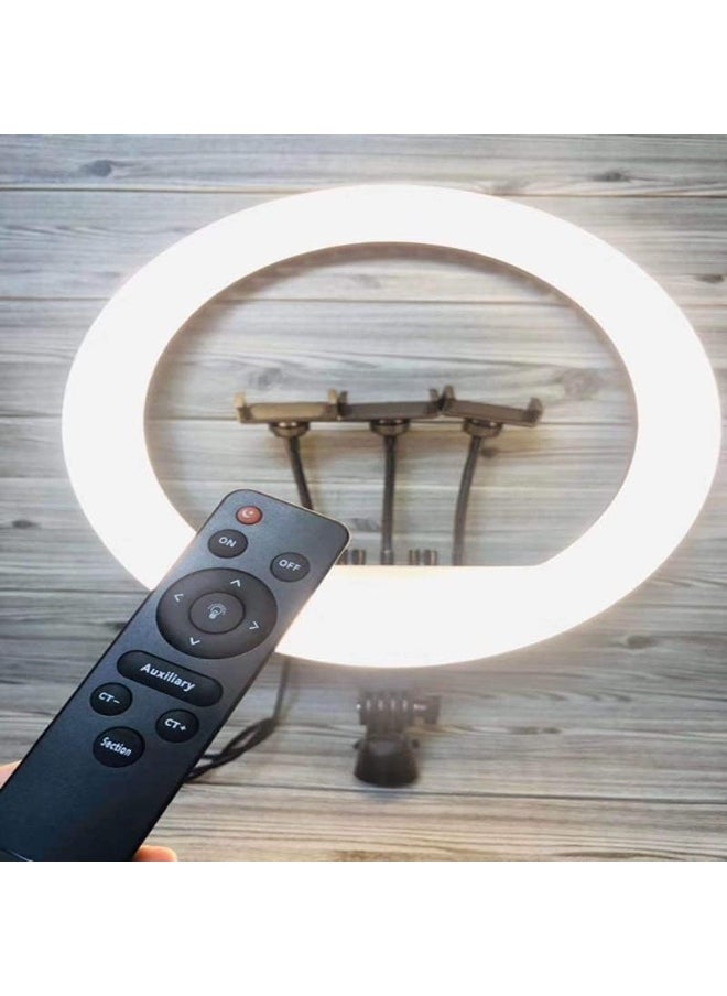 SUKILO RL-21 LED Ring Light with Adjustable Tripod Stand, Dimmable Soft Lighting for Makeup, Selfie, Live Streaming, YouTube, Photography, Compatible with Smartphones & Cameras, Remote Included  - Image 4