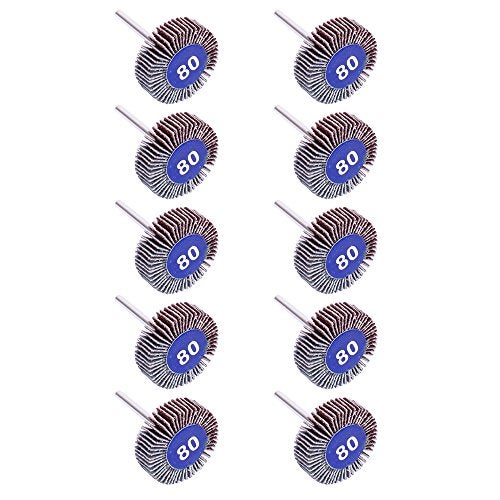 AUTOTOOLHOME 10 Pack Abrasive Flap Wheel Sander 80 Grit 1/8 inch Shank for Drill Grinding Polishing Sanding Wheels Rotary Tool - Image 1