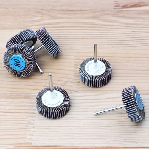 AUTOTOOLHOME 10 Pack Abrasive Flap Wheel Sander 80 Grit 1/8 inch Shank for Drill Grinding Polishing Sanding Wheels Rotary Tool - Image 3