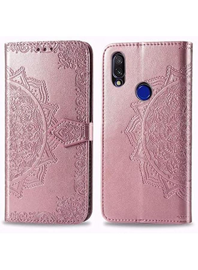 erorex Case For Huawei Y9 2019 Mandala Series Mobile Wallet Flip Cover With Mobile Phone Holder And Card Slot Magnetic Pu Leather Wallet Case For Huawei Y9 2019 Huawei Y9 2019 Rose Gold - Image 2