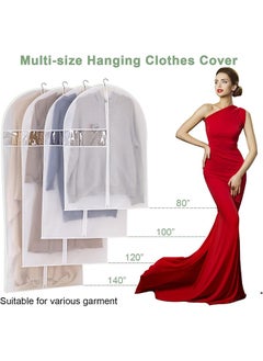 JCB CHIC Garment Bags for Hanging Clothes, Set of 12 Suit Bags Dust-Resistant Clothes Cover Bags PEVA Breathable Clothes Protectors with Full Zipper for Closet Storage(6pcs 60×100cm+3pcs 60×120cm+3pcs 60×140cm）  - Image 2