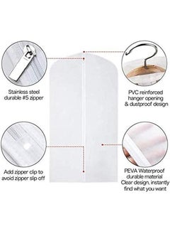 JCB CHIC Garment Bags for Hanging Clothes, Set of 12 Suit Bags Dust-Resistant Clothes Cover Bags PEVA Breathable Clothes Protectors with Full Zipper for Closet Storage(6pcs 60×100cm+3pcs 60×120cm+3pcs 60×140cm）  - Image 3