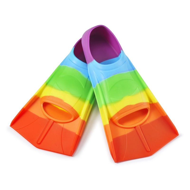 Prsca Kids Swim FinsShort Youth Fins Swimming FlippersSwim Training Fins for Lap Swimmingfor Children Girls Boys Beginners - Image 2