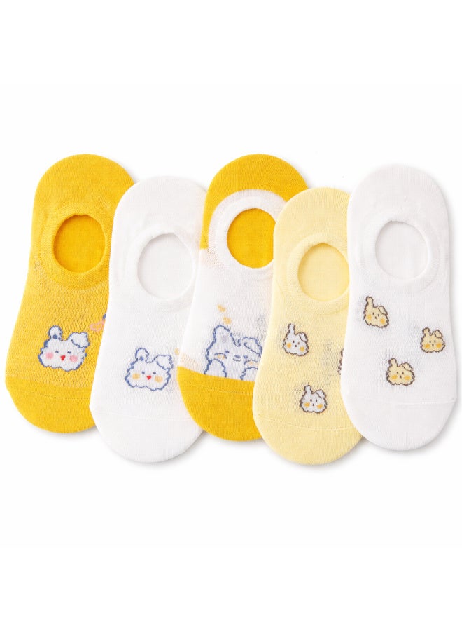 TRENDORA Women's Cotton Blend Ankle Socks, Mixed Colours, Casual Style, 6 Pairs ,Cotton - Image 1