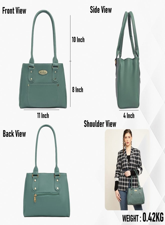 Fostelo Women's River Satchel Tote Handbag for Women | Tote Bag for Work | Ladies Purse | Stylish Shoulder Bag | Gift For Women (Grey1) - Image 3