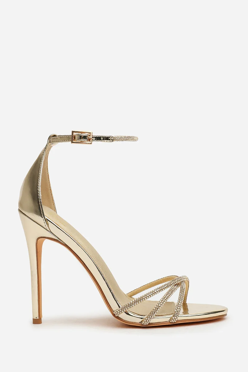 Where's That From 'Summer' Stiletto High Heels With Rhinestone Strap