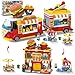 HOGOKIDS City Burger Truck House Building Toy 2 in 1 Burger Van and Restaurant Building Blocks Set Mobile Ice Cream Food Cart Tables Restaurant Playset Valentines Gift for Kids Boys Girls 6826PCS - Image 3