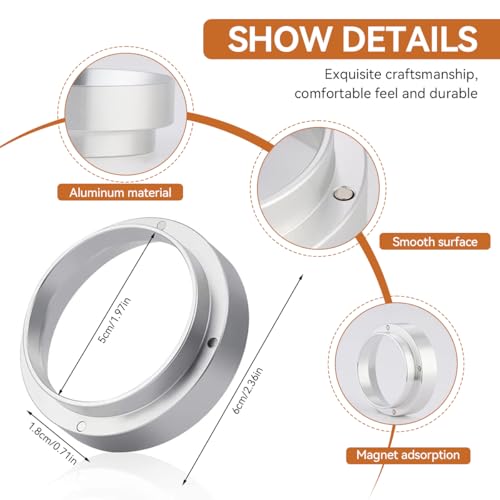 Supvox® 51mm Portafilter Powder Ring Stainless Steel Magnetic Powder Ring Espresso Powder Ring Espresso Portafilter Accessories Prevent Ground Coffee from Spilling - Image 2