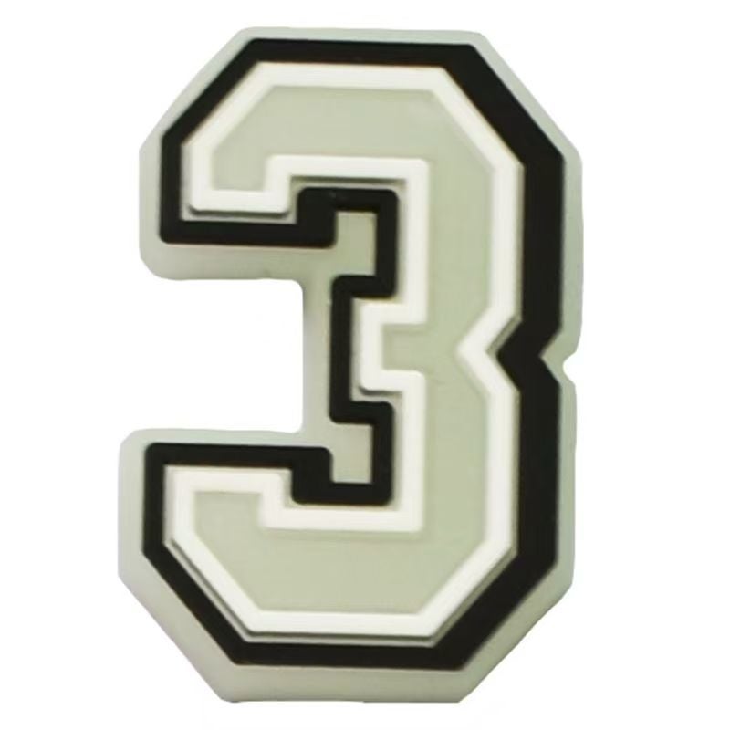 Glow-in-the-Dark Alphabet & Number Shoe Charms - Jibbitz Accessories for Sandals and  Slippers - Image 1