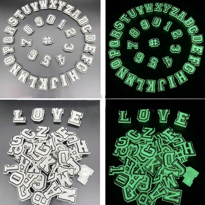 Glow-in-the-Dark Alphabet & Number Shoe Charms - Jibbitz Accessories for Sandals and  Slippers - Image 2