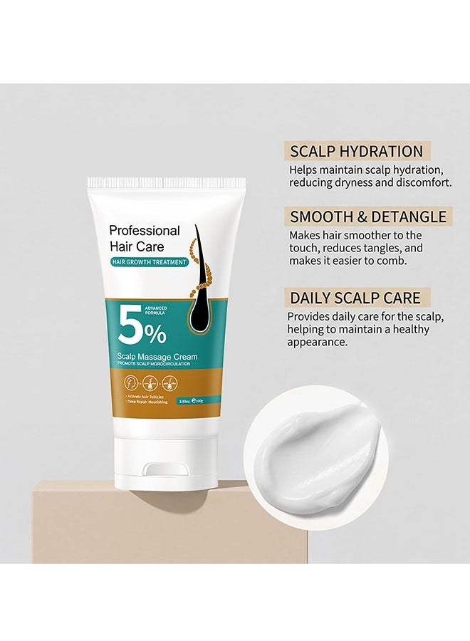 BARUBT 5% Scalp Massage Cream，Hair Growth Scalp Massage Cream, Anti Hair Loss Treatment for Men & Women, Fast Regrowth & Strengthens Hair Roots, Activates Follicles 100g - Image 3