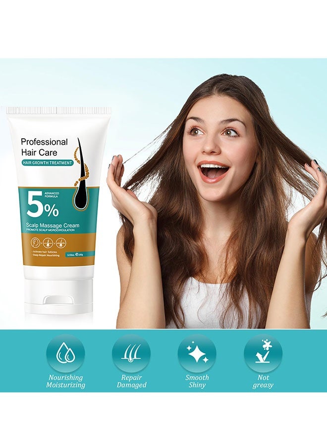 BARUBT 5% Scalp Massage Cream，Hair Growth Scalp Massage Cream, Anti Hair Loss Treatment for Men & Women, Fast Regrowth & Strengthens Hair Roots, Activates Follicles 100g - Image 4