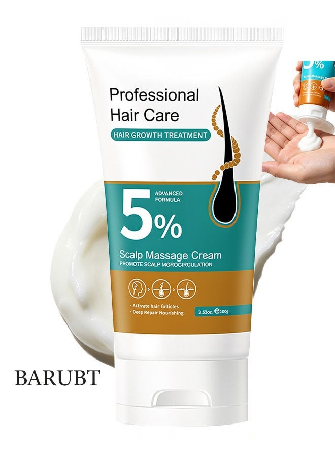 BARUBT 5% Scalp Massage Cream，Hair Growth Scalp Massage Cream, Anti Hair Loss Treatment for Men & Women, Fast Regrowth & Strengthens Hair Roots, Activates Follicles 100g - Image 1