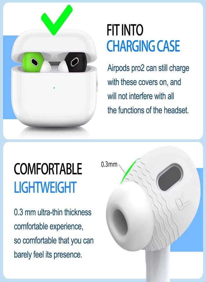 TOLUOHU 5 Pairs for AirPods Pro 2 Ear Tips Covers [Fit in The Charging Case] TOLUOHU Silicone Anti-Slip Ear Tips Covers Compatible with Apple AirPods Pro 2nd Generation 2022 [5 Color] - Image 4