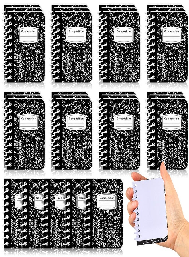 مجموعة سينلود من 30 دفتر ملاحظات حلزوني، مقاس 3.5 × 2.5 بوصة، بتصميم رخامي، دفاتر جيب صغيرة فارغة، 40 ورقة، مثالية للمذكرات والملاحظات، مناسبة للمنزل والمكتب والجامعة والمدرسة، هدايا (أسود) - Image 1