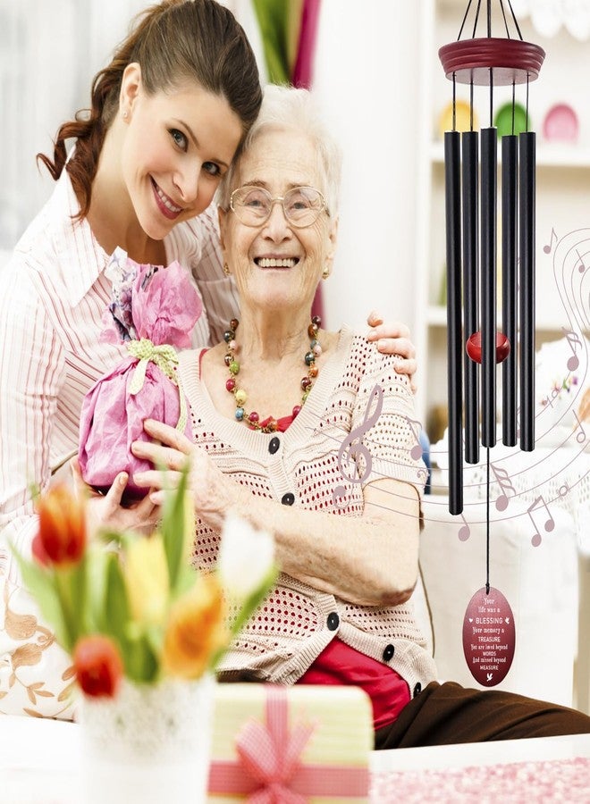 Howarmer windchimes Sympathy Memorial Wind Chimes - 33" Tuned Wind Chime with “Your Life was a Blessing” Saying, Red Wood Wind Sail for Loss of Loved One, Bereavement Gift for Mom, Dad, Grandma or Friend - Image 3