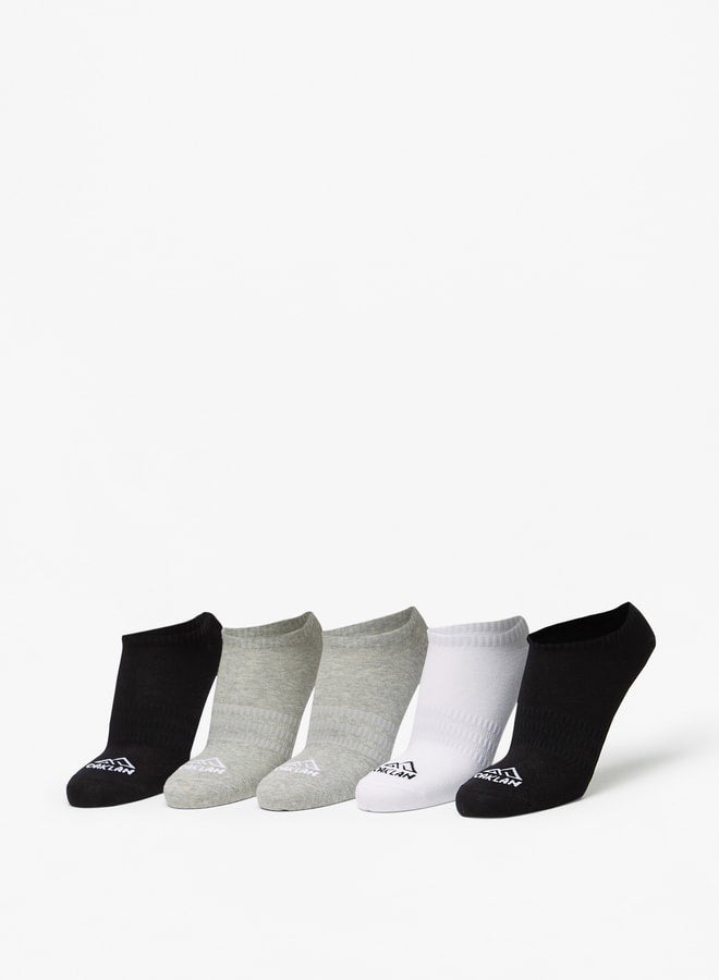 OAKLAN Men's Logo Print Ankle Length Sports Socks - Set of 5 - Image 1